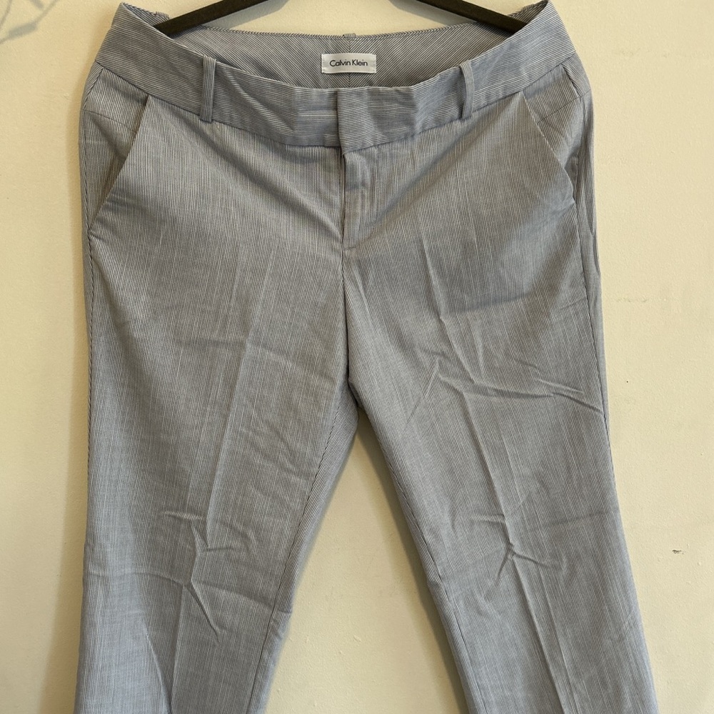 Calvin Klein striped blue work pants sz 6